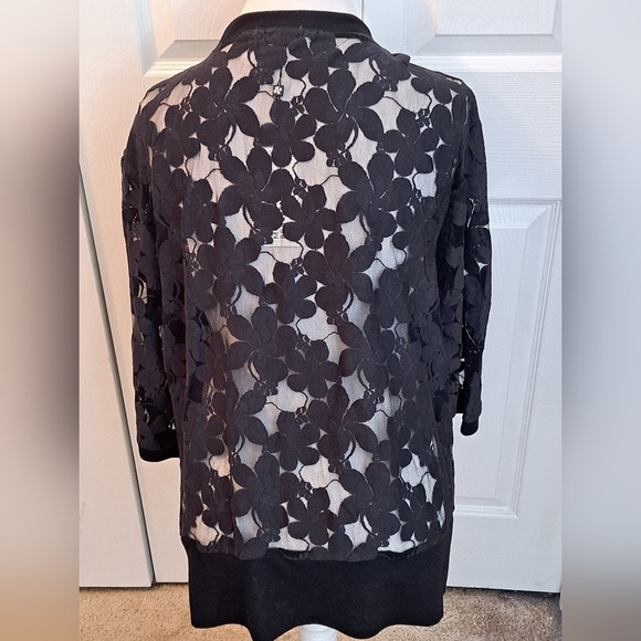 NWT Molly Bracken Black Lace Open Front Cardigan   Size 1X - Picture 4 of 10